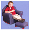 Denim Upholstered Rocker w/Ottoman 18621 (KK)