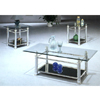 3-Pc Brushed Chrome Plated Coffee Table Set 2202 (CO)
