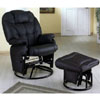 Leatherette Cushion Swivel Glider With Ottoman 264_ (CO)