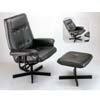 Black Leather Match Chair With Ottoman 3379 (IEM)