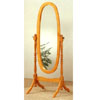 Bevelled Oval Cheval Mirror In Oak Finish 4001 (CO)