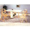 5-Pc Set Natural/White Table With Folding Chairs 4100 (CO)