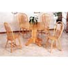 5-Pc Natural Finish Round Dinette Set 4350/4189A (CO)