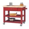 Butcher Block Top Work Island 43519RED-01-KD (LN)