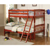 Solid Wood Twin Over Full Cherry Bunk Bed 460222(CO)