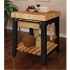 Color Story Black Butcher Block Kitchen Island 502-416 (PW)