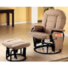 Taupe Velvet Swivel Glider Recliner With Ottoman 7130 (CO)