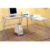 Contemporary L Shaped Workstation Desk In Silver 7177(CO)