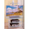 Chrome Finish T.V. Stand With Frosted Glass Shelves 7586 (CO