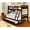 Dark Walnut Finish Fairfield Twin/Full Bunk Bed CM-BK459(IEM