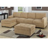 2-Pc Sectional Sofa - Khaki Waffle Suede F7130(PX)