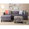 2 Pc Sectional Sofa Microfiber - Charcoal F7183 (PX)