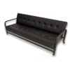 Black Leather Sofa Bed S146L (PK)