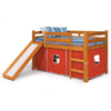 Solid Wood Tent Loft Bed with Slide and Play Tent ST-4500(WC