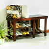 Solid Wood Shoe Bench Rack Storage Organizer (AZFS)