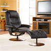 Black Bonded Leather Recliner and Ottoman UP4903RC (SEIFS)