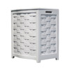 White Bowed Front Veneer Hamper BHV0100W (OD)(Free Shipping)