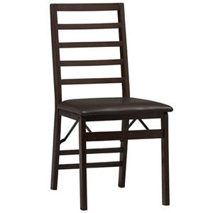 Triena Ladder Back Folding Chair in Espresso Set of 2 01827E