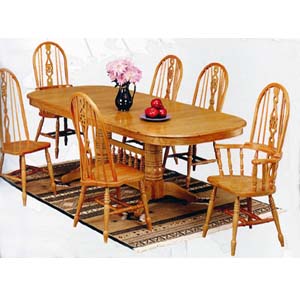 Oak Veneer Dinette Set 1003-96/08 (WD)