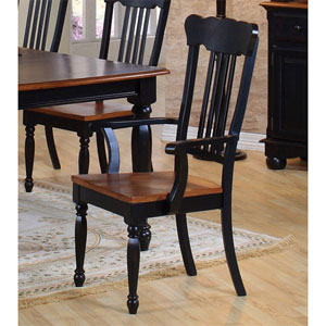 Classic Country Black/Pine Arm Chair 100593 (CO)