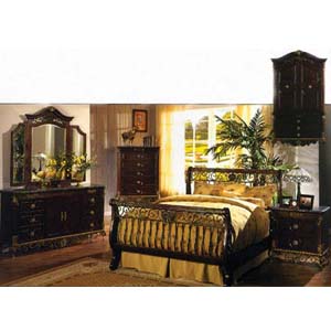 Chateau Cherry Marble Bedroom Set 1105 (WD)