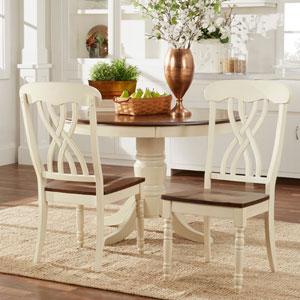 Mackenzie Country Antique White Side Chair (Set of 2)