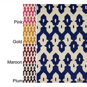 Handmade Modern Ikat Trellis Wool Rug 14753646(OFS207)