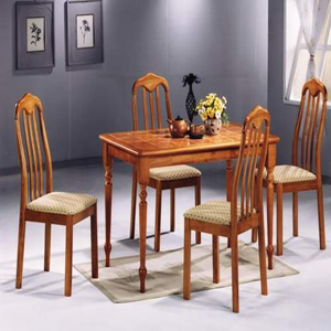 5-Pcs Solid Wood Tile Top Dinette Set (P)