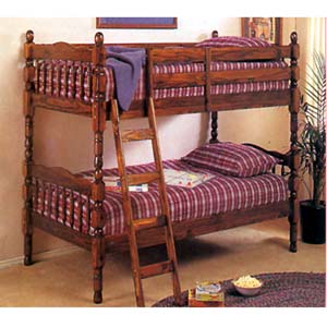 Bunk Beds: Bunk Bed Walnut 2300 A @ NationalFurnishing.com