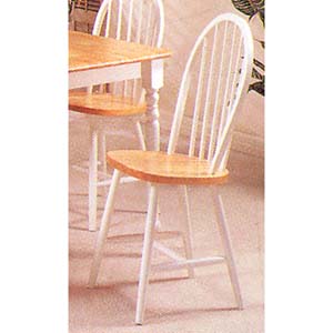 Natural/White Finish Windsor Chair 2613NW (A)