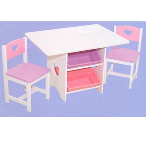 Heart Table Set w/Pastel Bins 26913 (KK)