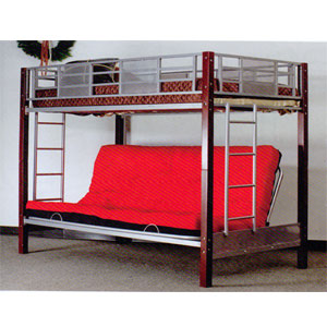 twin bunk bed with futon on bottom