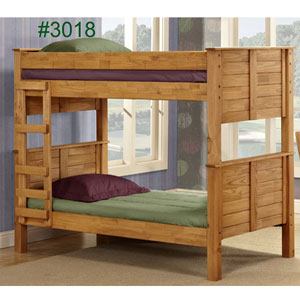 Twin or Full Panel Post Bunk Bed 3018 (PC)