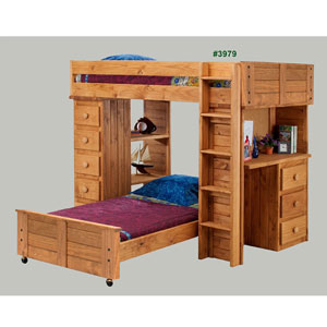 Twin Study Bunk Loft Bed 3976(PC)