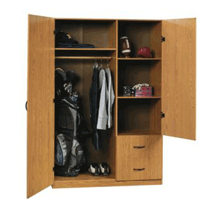 Closets Wardrobe Sauder 2 Door Storage Cabinet Oak Finish 404063