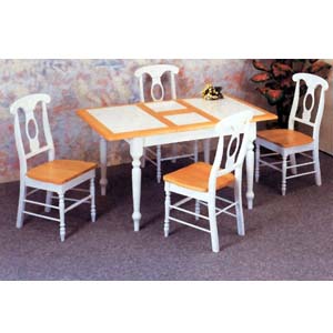 5-Pc Natural/White Dining Set 4098-117 (CO)