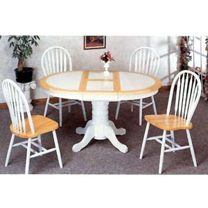 5-Pc Dining Set In Natural/White 4253/4152 (CO)