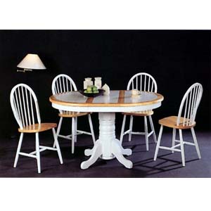 5-Pc Natural/White Dining Set 2506(ML)/4229(CO)