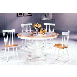 5-Pc Natural/White Dining Set 2506(ML)/4517(CO)