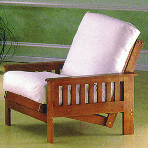 Teak Finish Futon Chair 5072 (WD)