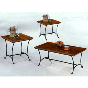 3-Pc Rustic Oak Finish Coffee And End Table Set 5421 (CO)