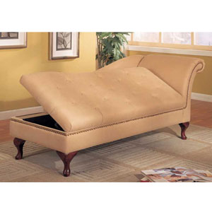 Tan Microfiber Chaise Lounger 550058 (CO)