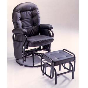 Black Color Glider Rocker With Ottoman 5595 (IEM)