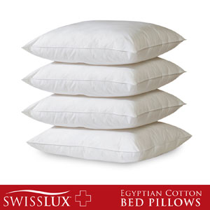Egyptian Cotton Hypoallergenic Poly-fill Pillows (Set of 4) 