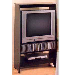 Black Finish Entertainment Center With CD Rack 6006 (CO)