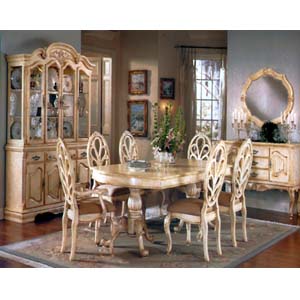 7-Piece Grand Chateau Whitewash Dinette Set 7171 (A)