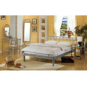 4-Piece Contemporary Silver Queen Size Bedroom Set 7601 (CO)