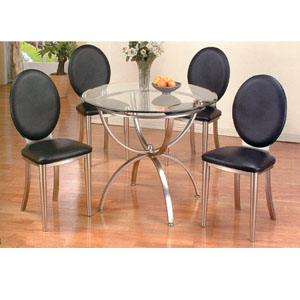 5 Pc Glass Top Dinette Set 7890/7893 (A)