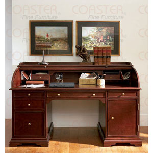 Roll Top Secretary Desks Solid Wood Cherry Finish Roll Top Desk