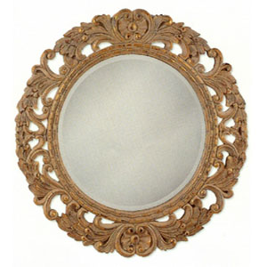 Antique Gold Bevelled Round Mirror 8631 (CO)
